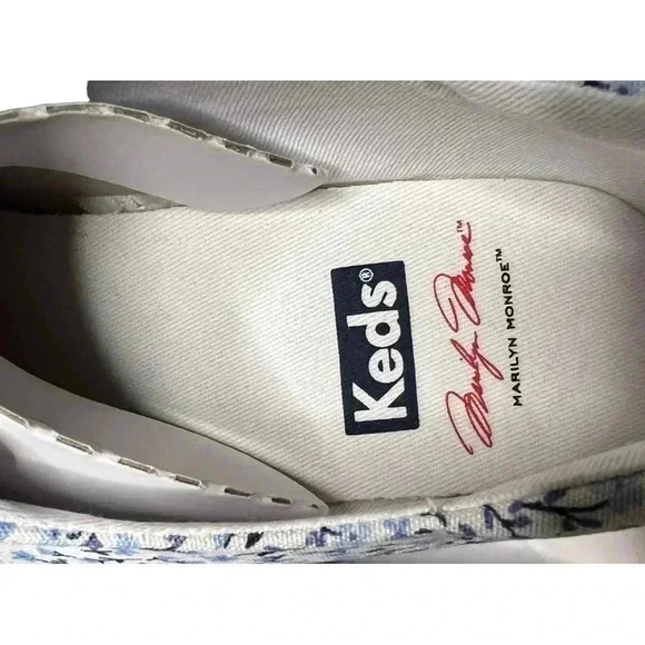 Keds Marilyn Monroe Crew Womens Sneakers•Size 7• Blue and White Floral• - Picture 8 of 9
